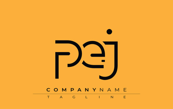 PEJ abstract letter design. Modern Business Logo Design With Abstract Typography and Contemporary Style