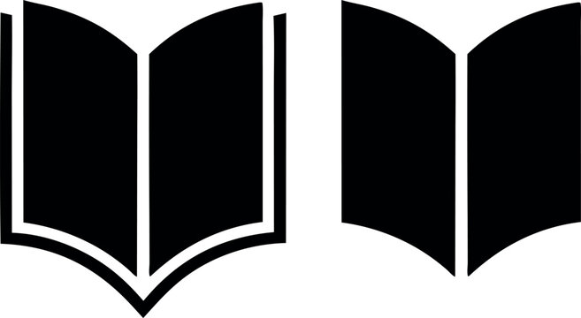 ook icon collection for school, education, science. Book icons isolated. Vector book icons in black