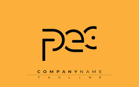 PEC abstract letter design. Modern Business Logo Design With Abstract Typography and Contemporary Style