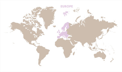 Economic map of Europe in world-07, Map of Europe, highlighted on the world map, Europe on the world map, Satellite view, Europe location on the globe.