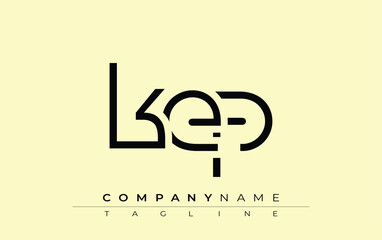 KEP abstract letter design. Modern Business Logo Design With Abstract Typography and Contemporary Style