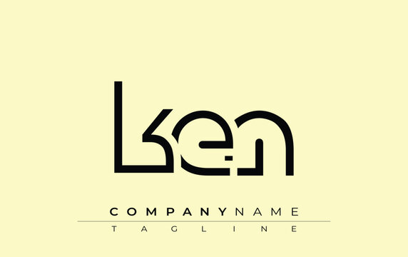 KEN abstract letter design. Modern Business Logo Design With Abstract Typography and Contemporary Style