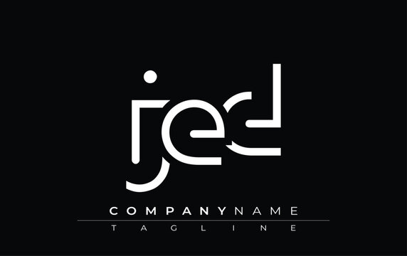 JED abstract letter design. Modern Business Logo Design With Abstract Typography and Contemporary Style