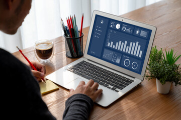 Business data dashboard provide modish business intelligence analytic for marketing strategy...