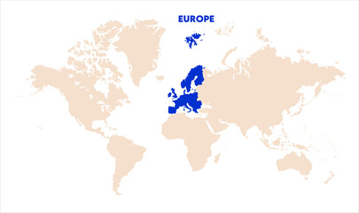Europe in world map-15, Map of Europe, highlighted on the world map, Europe on the world map, Satellite view, Europe location on the globe.