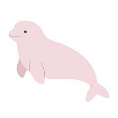 Beluga whale vector isolated on white. Educational illustration for kids and marine-themed projects
