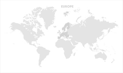 Europe outline in global map-08, Map of Europe, highlighted on the world map, Europe on the world map, Satellite view, Europe location on the globe.