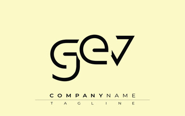 GEV abstract letter design. Modern Business Logo Design With Abstract Typography and Contemporary Style