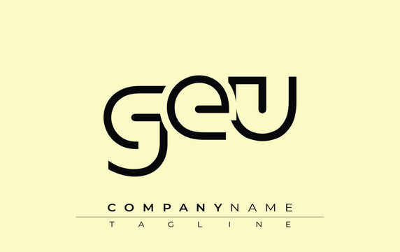 GEU abstract letter design. Modern Business Logo Design With Abstract Typography and Contemporary Style