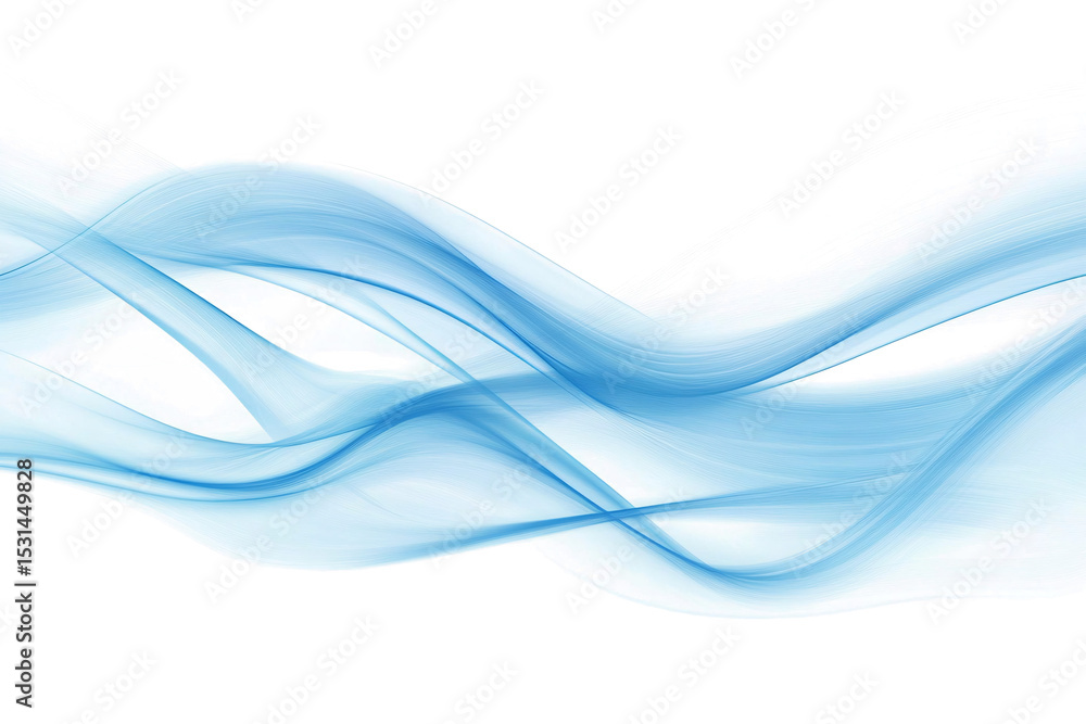Poster blue wave on isolated transparent background. design element. motion effect. abstract graphic wavy l