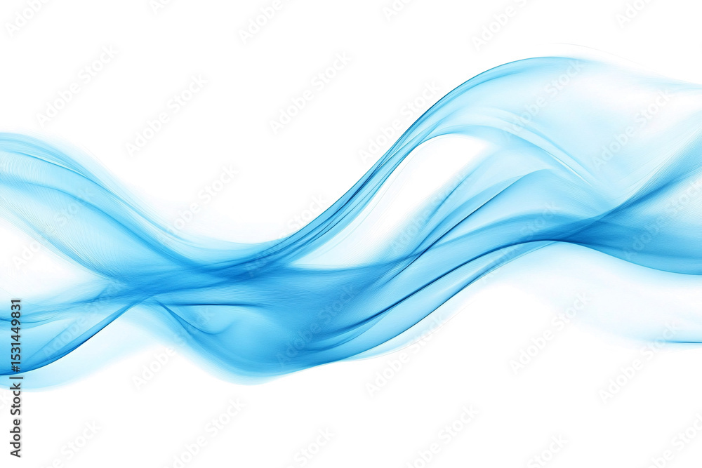 Poster blue wave on isolated transparent background. design element. motion effect. abstract graphic wavy l