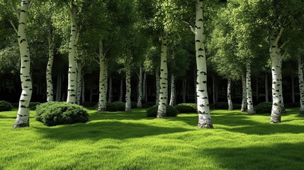 Obraz premium Birch Forest Meadow