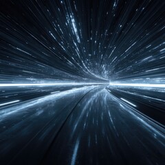 Abstract tunnel of light streaks,  dark  background,  speed,  futuristic