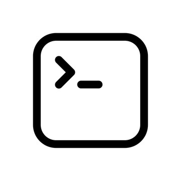 Terminal or command line icon representing coding, programming, developer tools, or system console commands.