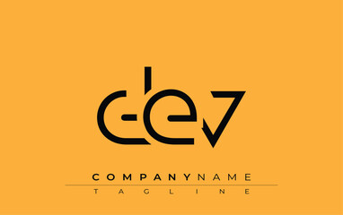 DEV abstract letter design. Modern Business Logo Design With Abstract Typography and Contemporary Style