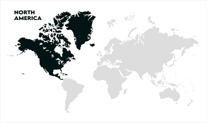 North America map-11, Map of North America, highlighted on the world map, North America on the world map, Satellite view, North America's location on the globe.