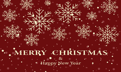 Christmas and New Year card with snowflake border vector illustration | Adobe Stock