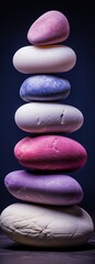 Colorful stacked stones create a visually pleasing arrangement that enhances any artistic space or wellness environment
