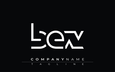BEX abstract letter design. Modern Business Logo Design With Abstract Typography and Contemporary Style
