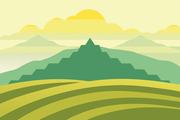 Obraz premium landscape with mountains and hills