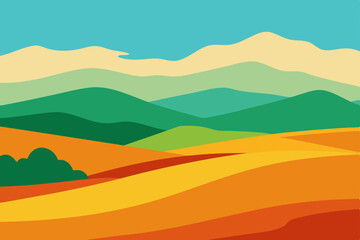 landscape with hills and mountains