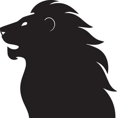 Black And White Angry Lion Head Silhouette illustration