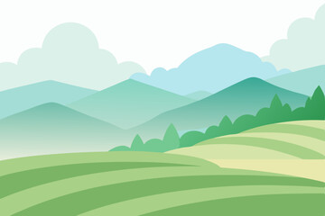 Fototapeta premium morning-mist-above-rice-terraces--.svg