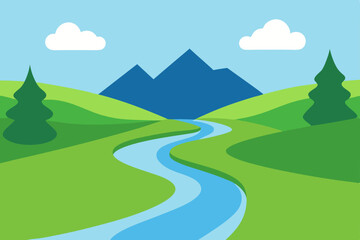 Obraz premium landscape with mountains and blue sky