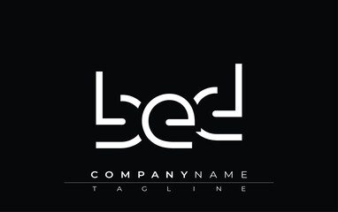 BED abstract letter design. Modern Business Logo Design With Abstract Typography and Contemporary Style