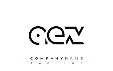 AEX abstract letter design. Modern Business Logo Design With Abstract Typography and Contemporary Style