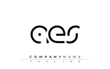 AES abstract letter design. Modern Business Logo Design With Abstract Typography and Contemporary Style