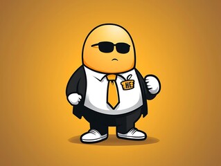 Fototapeta premium Funny egg business mascot