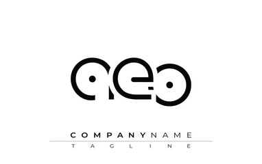 AEO abstract letter design. Modern Business Logo Design With Abstract Typography and Contemporary Style