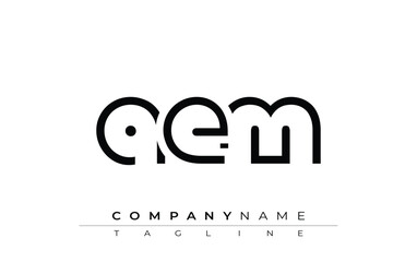 AEM abstract letter design. Modern Business Logo Design With Abstract Typography and Contemporary Style