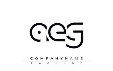 AEG abstract letter design. Modern Business Logo Design With Abstract Typography and Contemporary Style