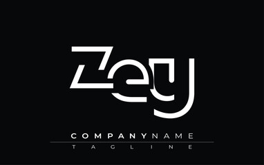 ZEY abstract letter design. Modern Business Logo Design With Abstract Typography and Contemporary Style