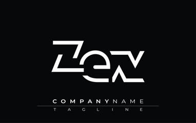 ZEX abstract letter design. Modern Business Logo Design With Abstract Typography and Contemporary Style