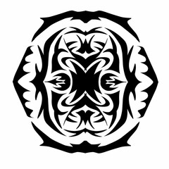 Geometric Tribal Tattoo Design Black and White Mandala Art