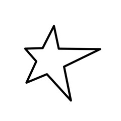 Fototapeta premium Simple Hand-Drawn Perspective Star Outline Vector Graphic Illustration
