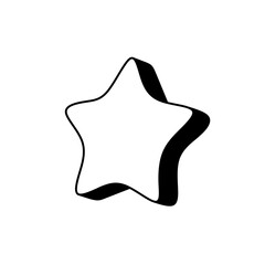 Hand-drawn 3D Star Illustration Simple, Cute, and Versatile Design Element