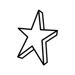 Obraz premium Simple 3D Star Outline Vector Illustration for Design Projects