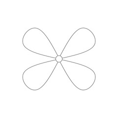 Fototapeta premium Simple Four-Petal Flower Outline Illustration Botanical Line Art Design