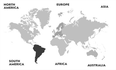 Naklejka premium Country borders map-14, modern world map graphic, Countries Silhouettes Stock Illustrations, Vectors