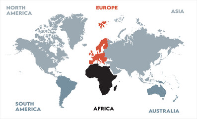 Fototapeta premium Economic map-06, modern world map graphic, Countries Silhouettes Stock Illustrations, Vectors