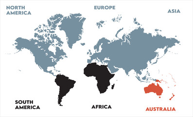 Fototapeta premium Economic map-07, modern world map graphic, Countries Silhouettes Stock Illustrations, Vectors