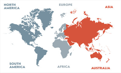 Naklejka premium Economic map-15, modern world map graphic, Countries Silhouettes Stock Illustrations, Vectors