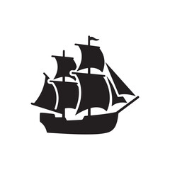 ship isolated on white background silhouette vector