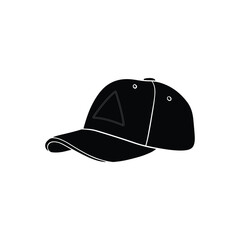 Fototapeta premium Side View of a Black Baseball Cap Silhouette with Stitch Details