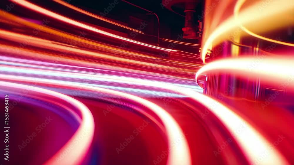 Poster vibrant neon lights create dynamic patterns in a glowing urban environment at night, the background 