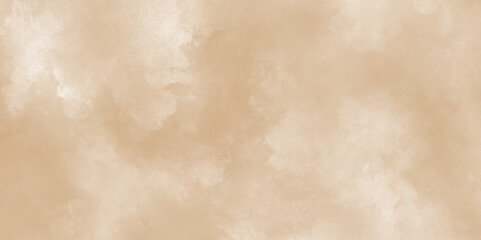 Watercolor light brown background painting textured on grungy distressed abstract design element, beige splash of brown powder paint vintage grunge texture and watercolor splashes on white background.